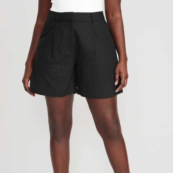 NWT! Extra High-Waisted Taylor Linen-Blend Trouser Shorts -- 6-inch inseam - XL🩵 - Picture 4 of 9